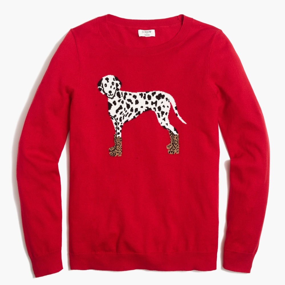 J. Crew Dalmatian Teddie Sweater